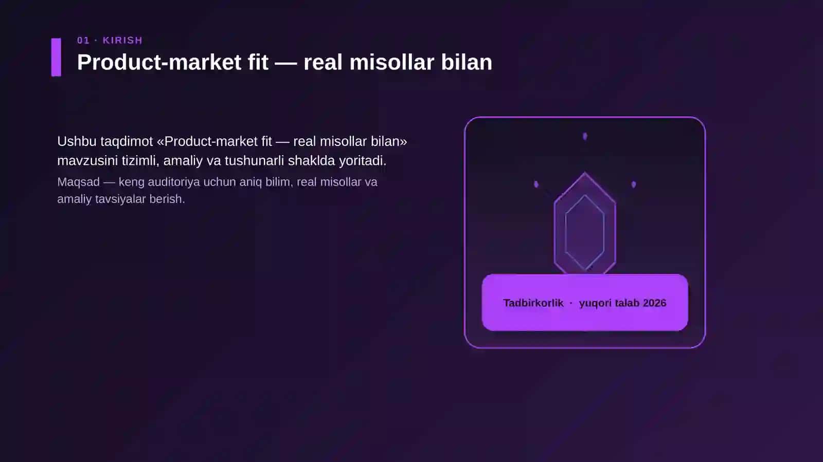 Product-market fit — real misollar bilan 3