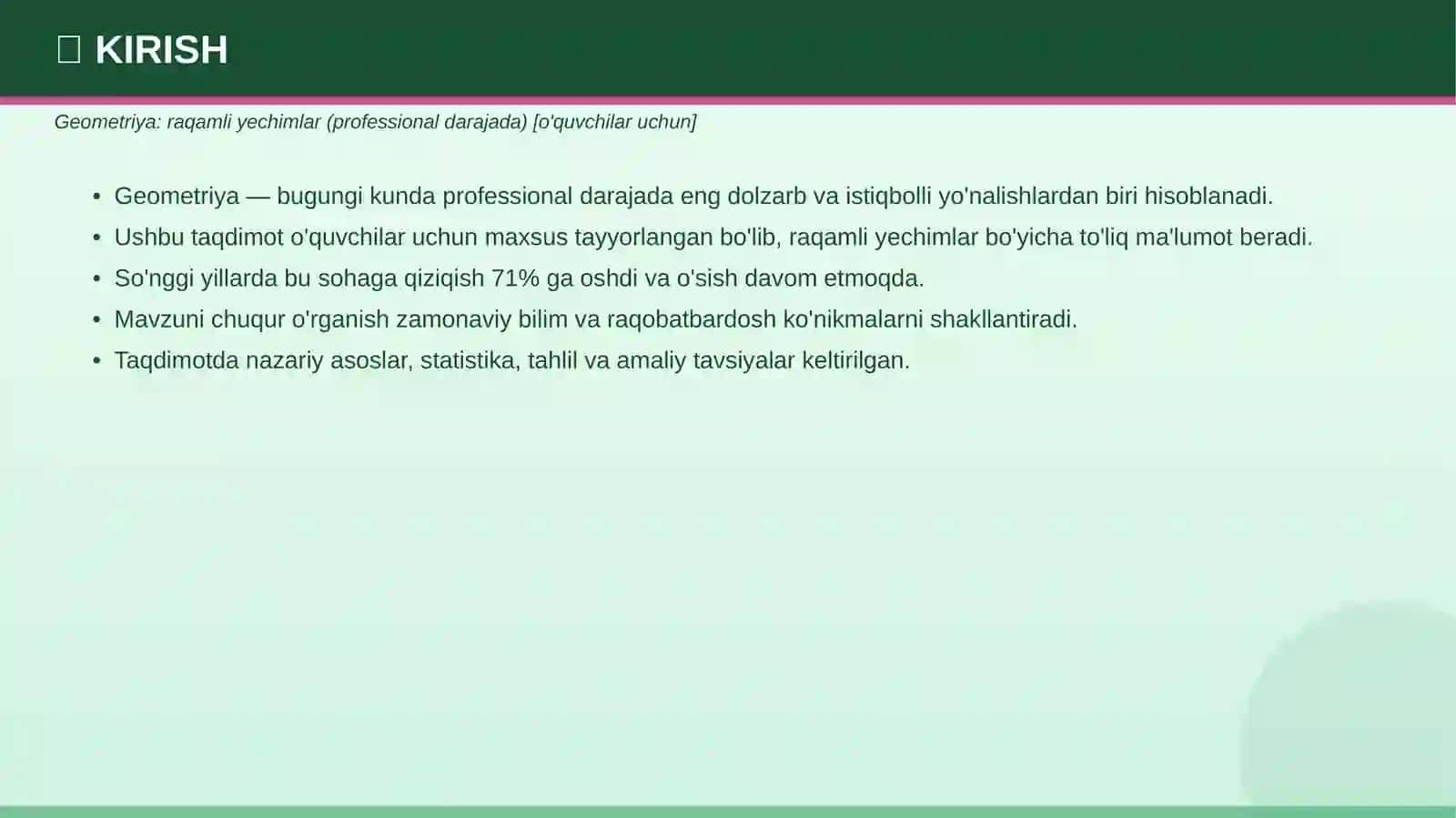Geometriya: raqamli yechimlar (professional darajada) [o'quvchilar uchun] 3