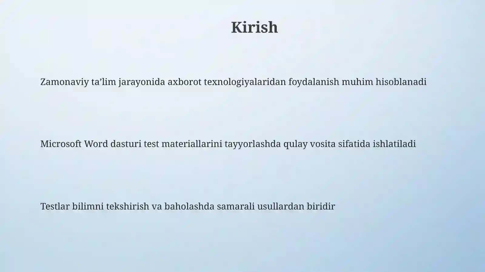 Microsoft Word datestlarning taʼlimdagi ahamiyati 3