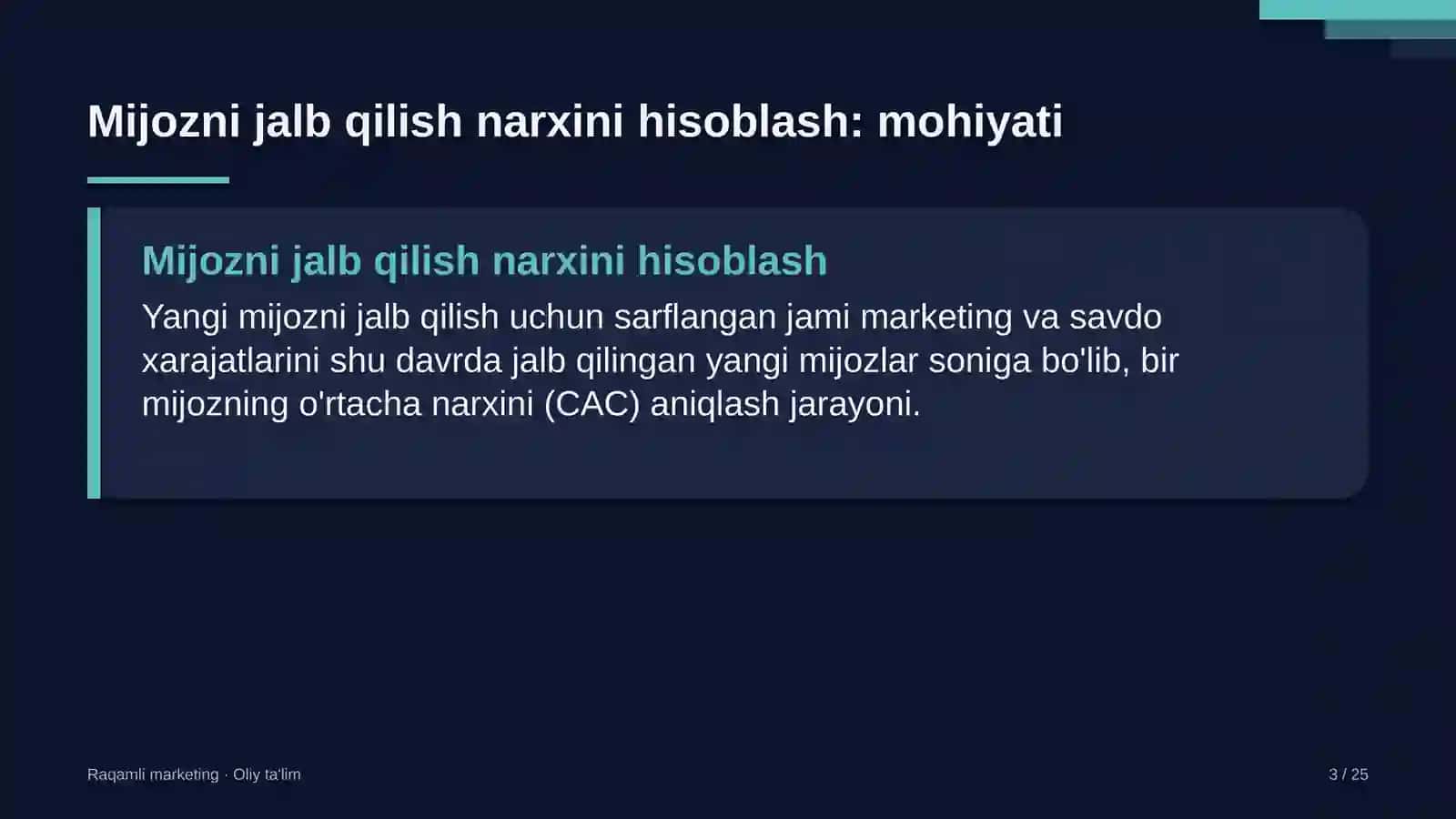 Yangiliklar saytlarida mijozni jalb qilish narxini hisoblash 3
