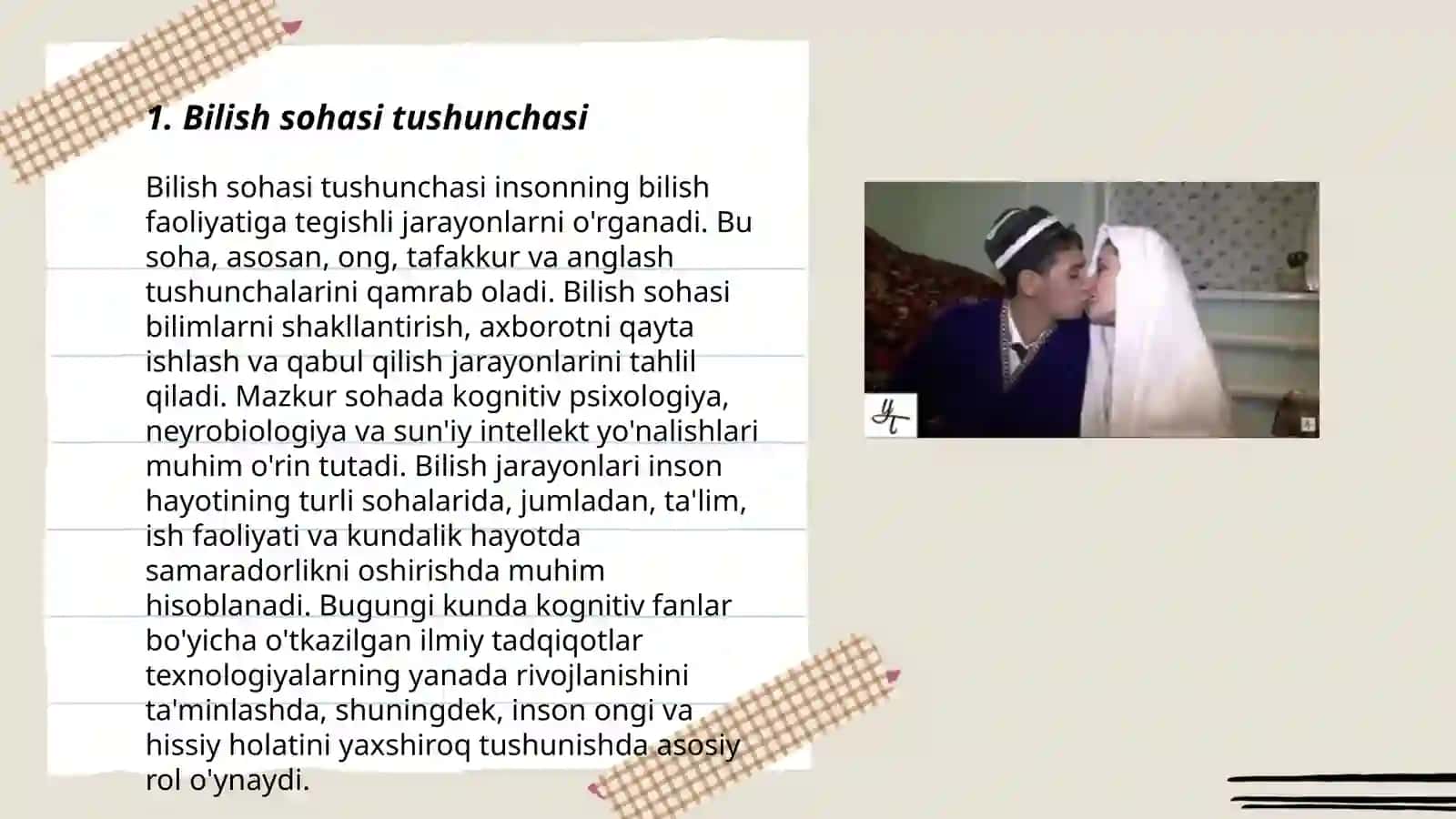 Bilish sohasi jarayonlari.Sezgi, idrok, xotira, diqqat jarayonlari va ularning turli kasalliklarda buzilishi 3