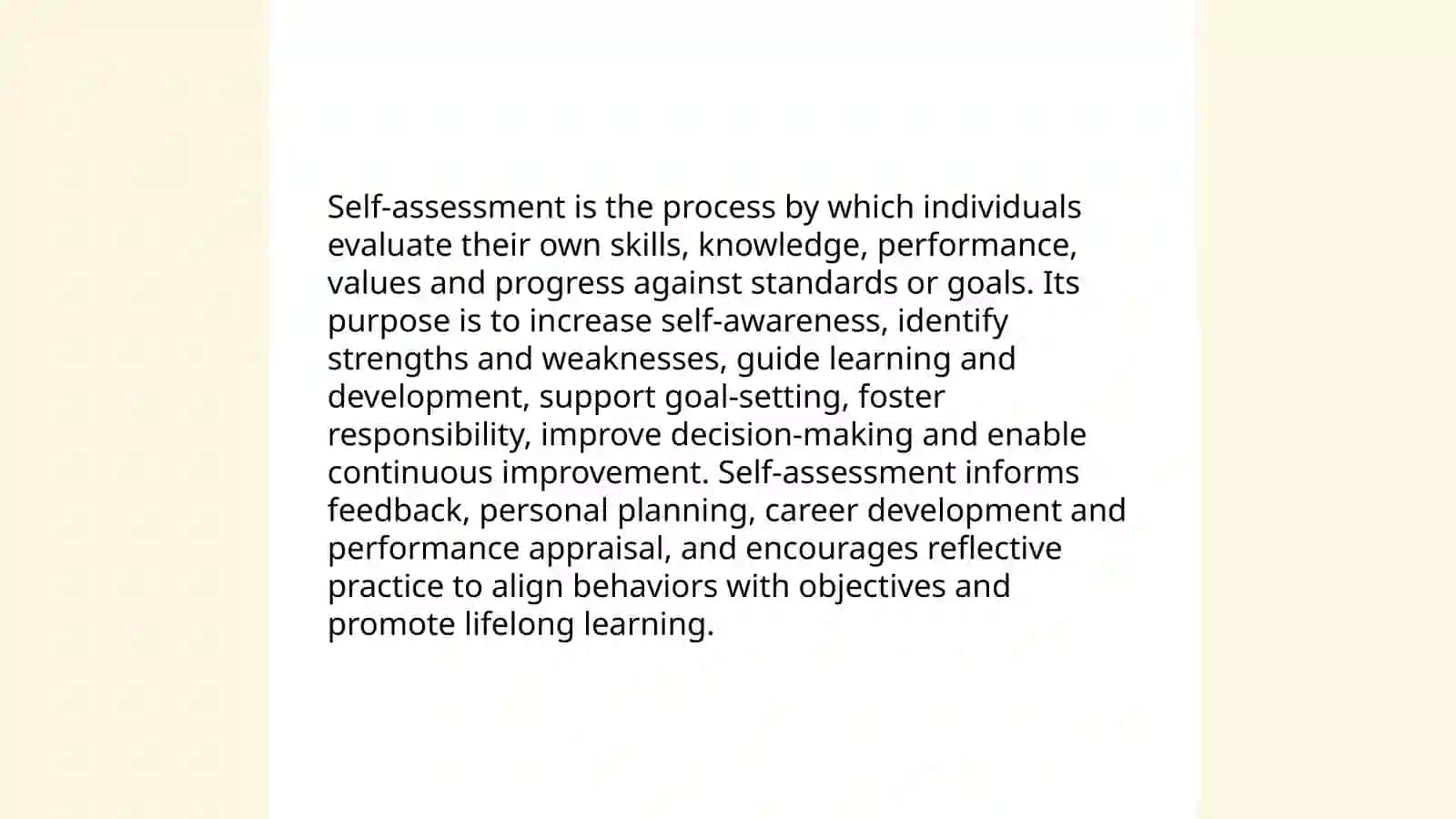 Self-assessment 3