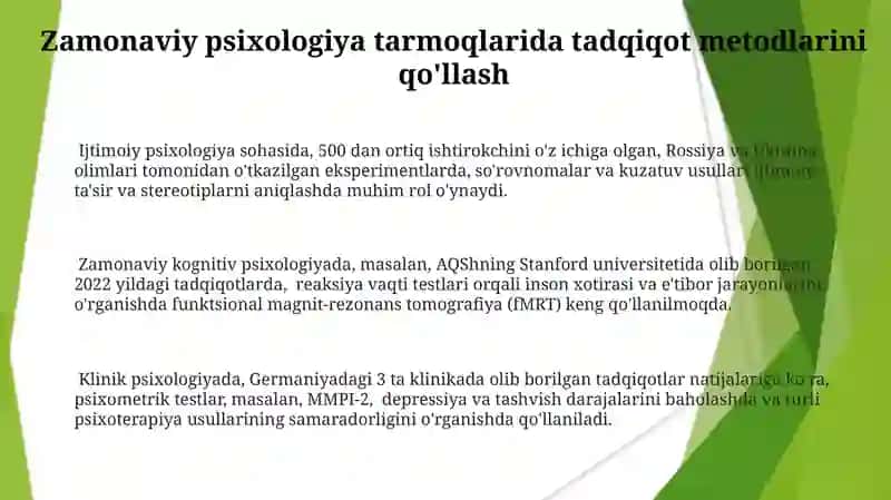 Zamonaviy psixologiya tarmoqlarida tadqiqot metodlari 3