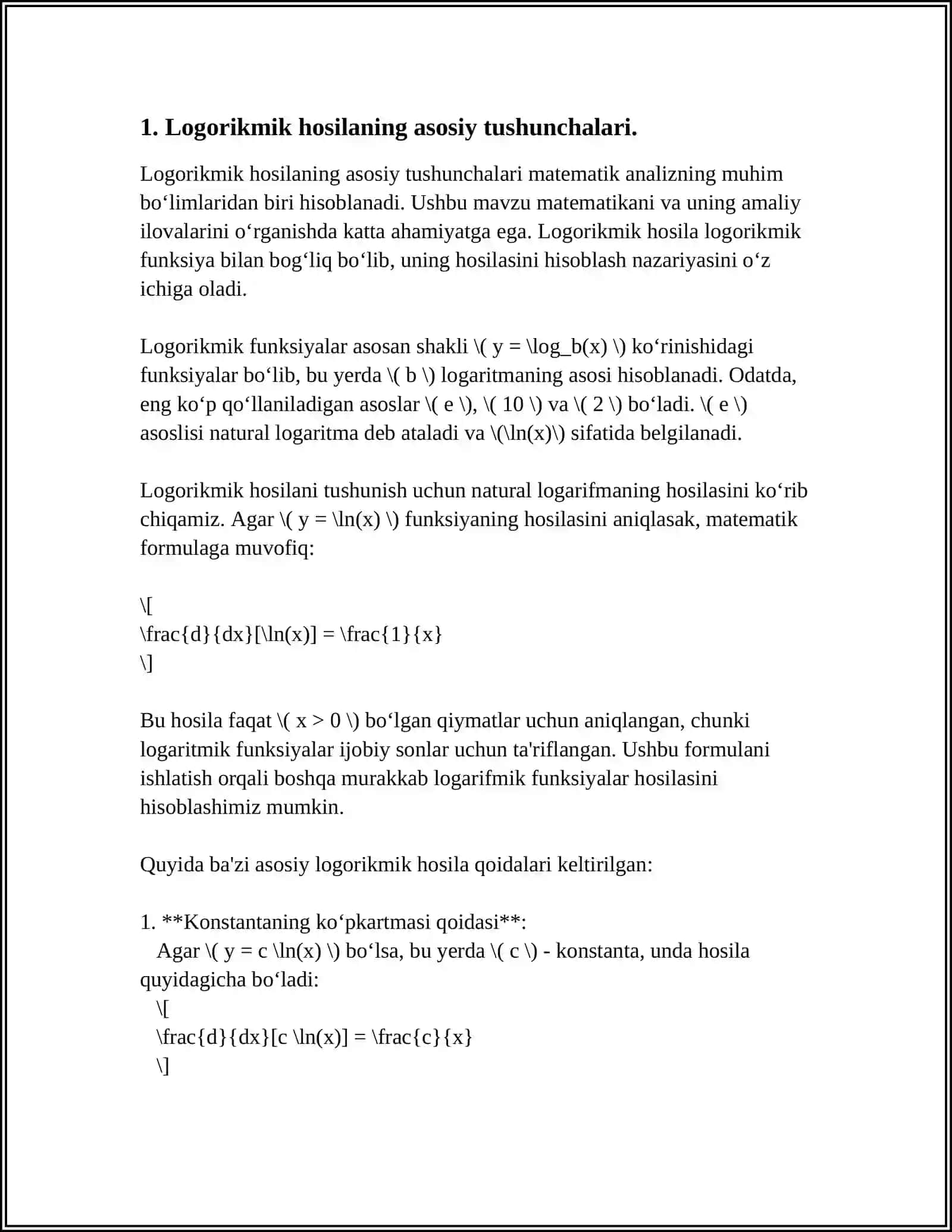 LOGORIKMIK HOSILANING IQTISODIYOTDA QOʻLLANILISHI 3