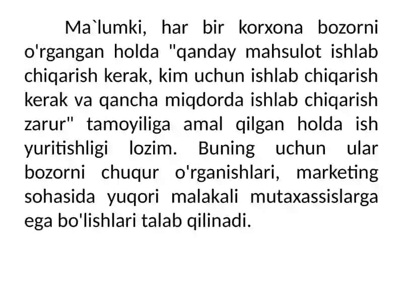 Marketing faoliyati tahlili 3
