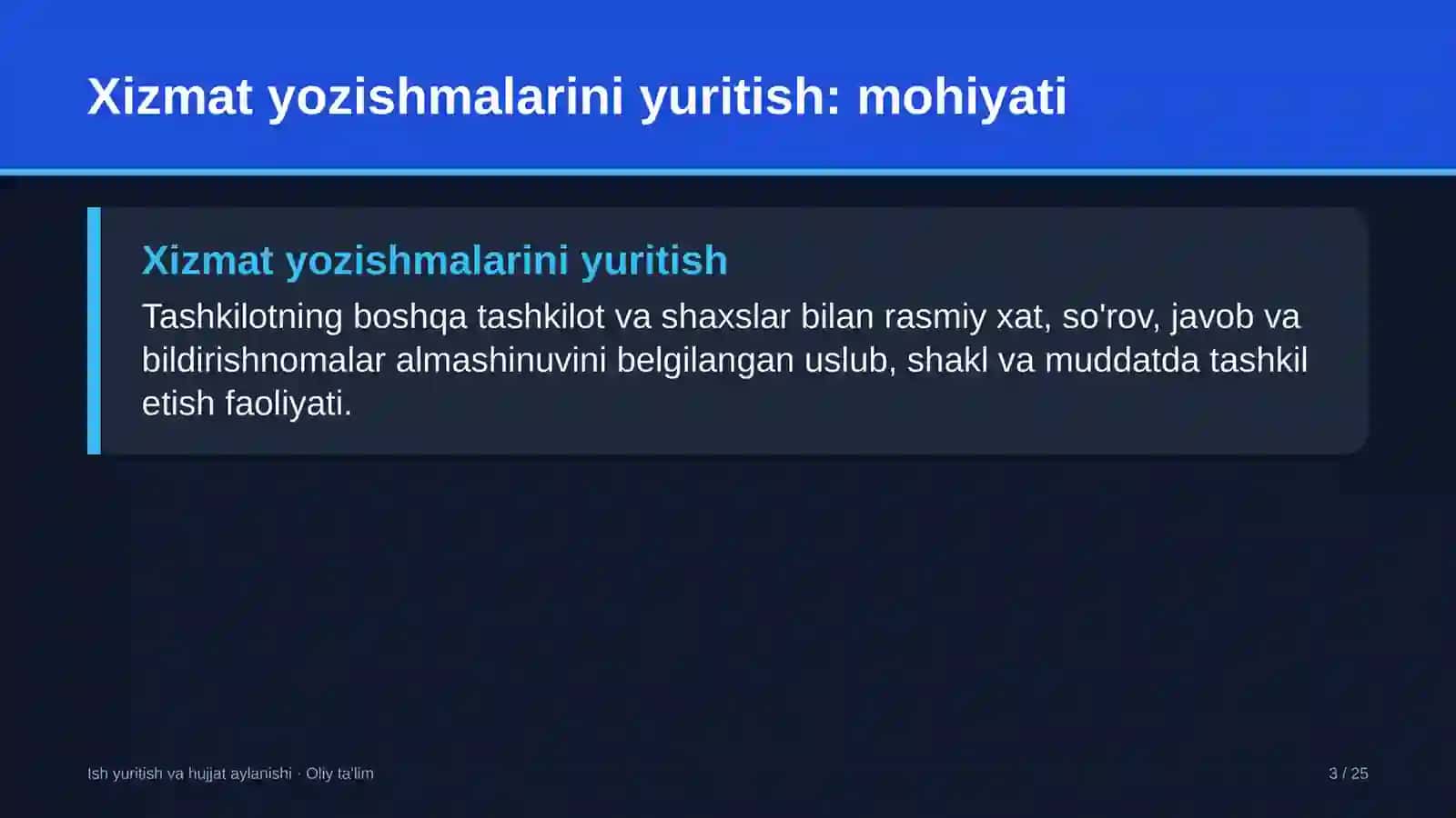 matbuot xizmatlarida xizmat yozishmalarini yuritish 9848 3