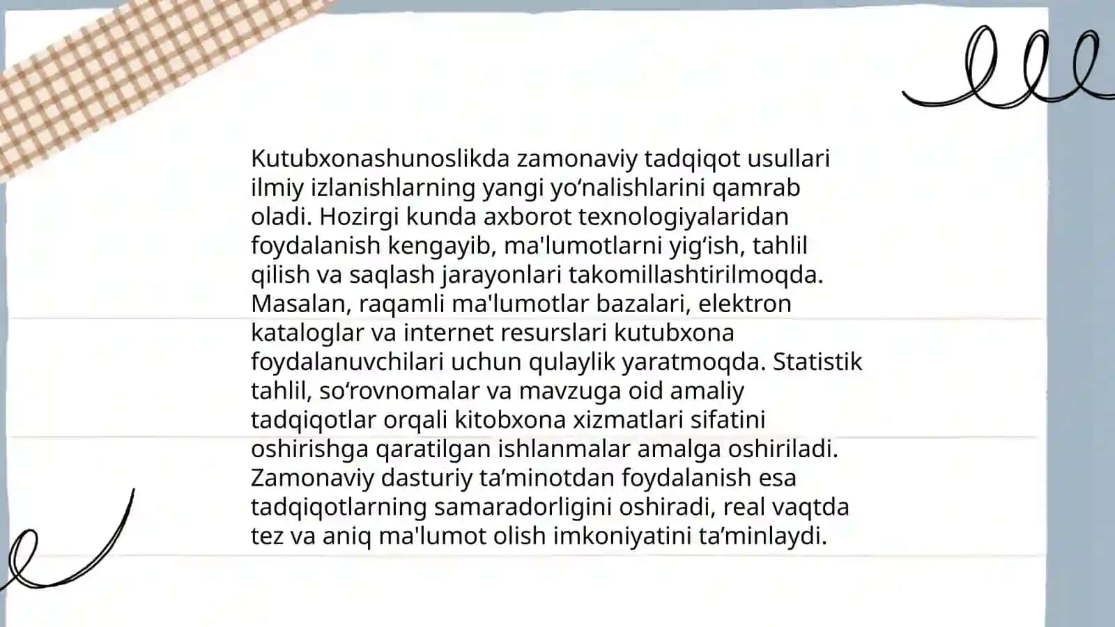 Kutubxonashunoslikka oid tadqiqotlarni tashkil etish 3