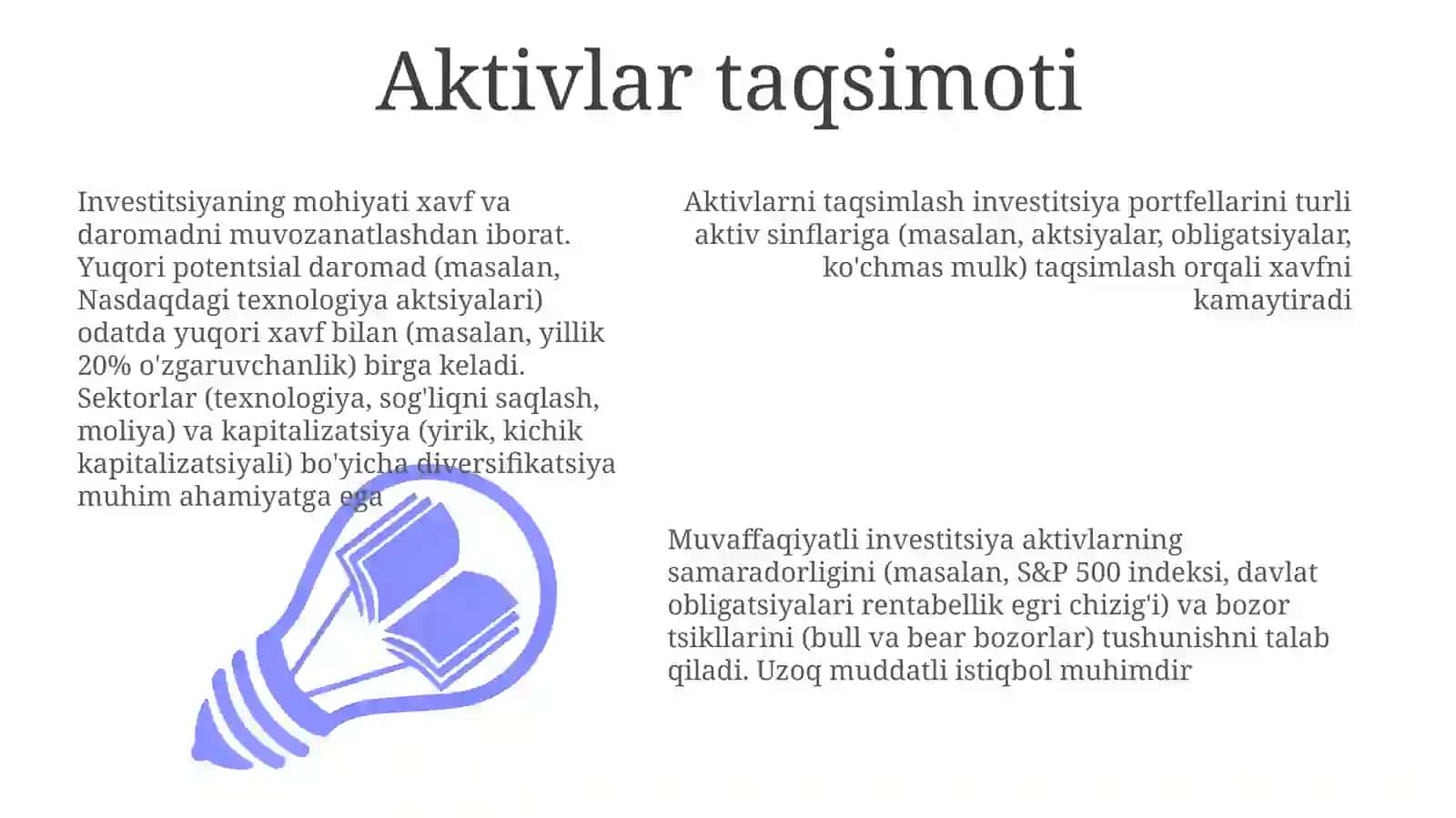 Investitsiyamohiyati 3