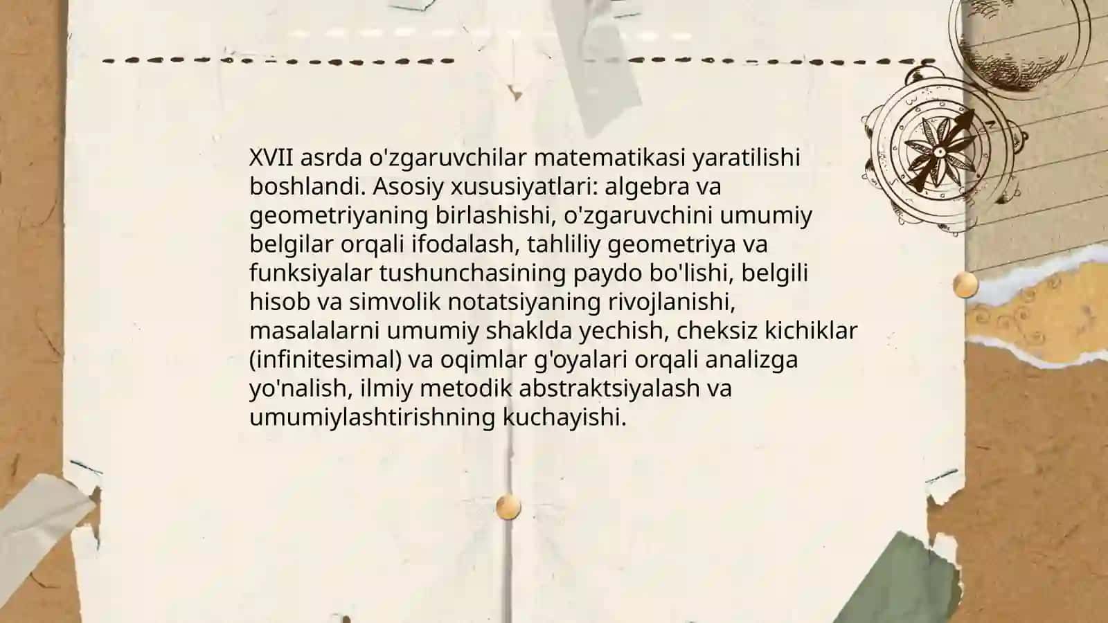 O'zgaruvchilar matematikasi yaratilish davri 3