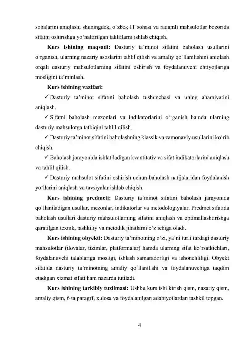DASTURIY TAMINOT SIFATINI BAHOLASH USULLARI 3