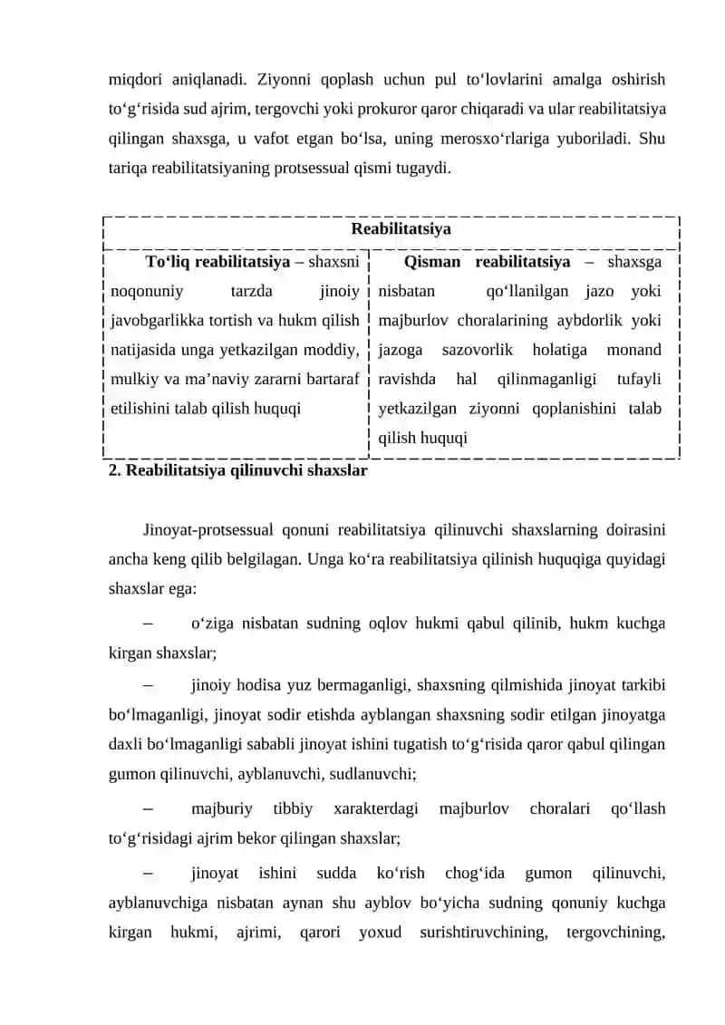 Jinoyat protsessida reabilitatsiya 3