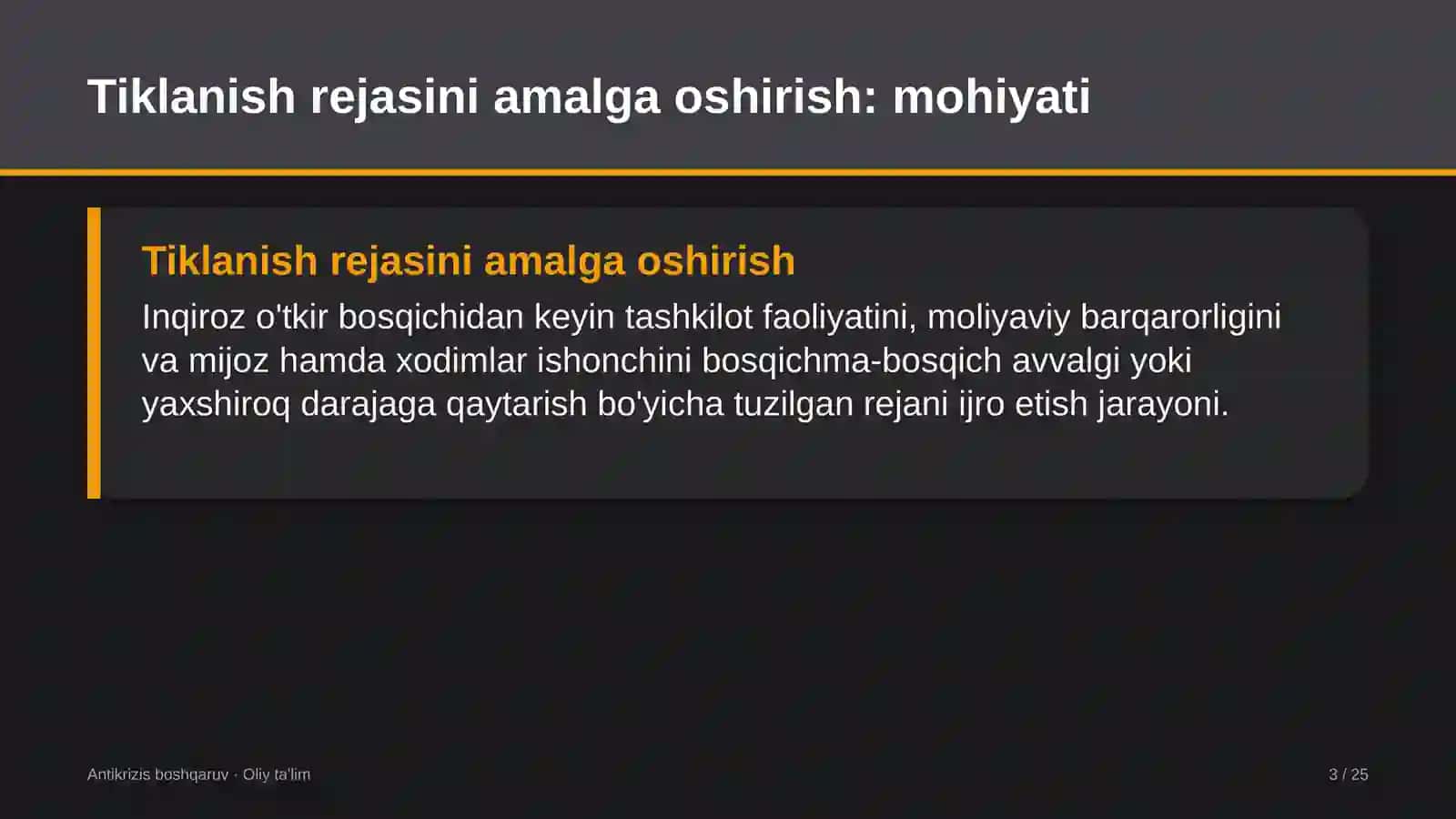 Avtomobilsozlik sanoatida tiklanish rejasini amalga oshirish 3