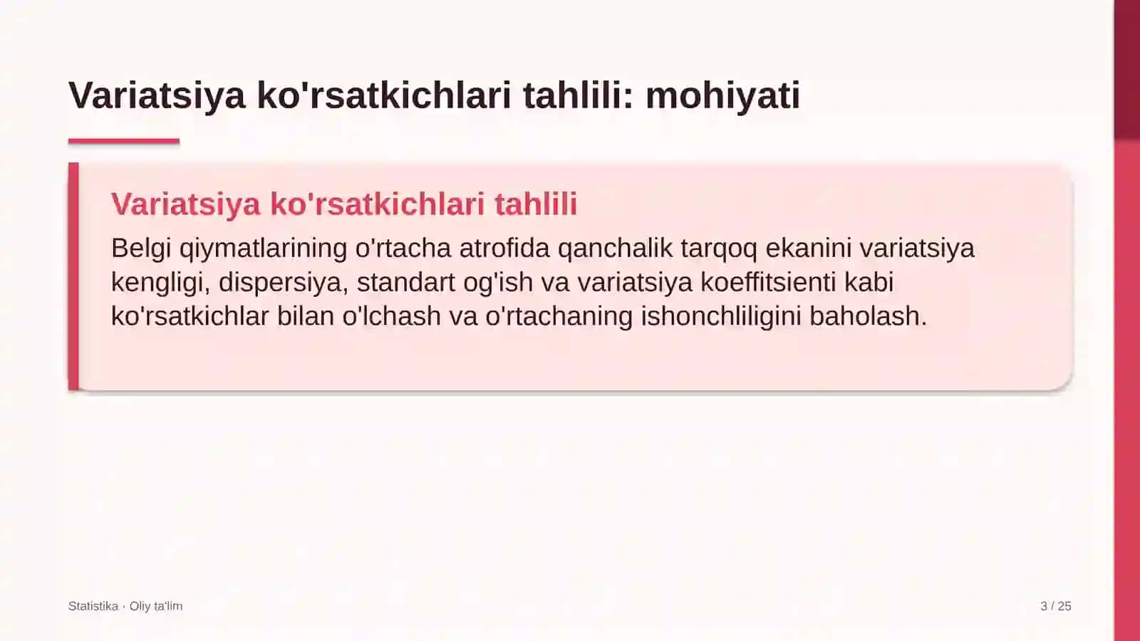 yog'ochni qayta ishlash korxonalarida variatsiya ko'rsatkichlari tahlili 3065 3