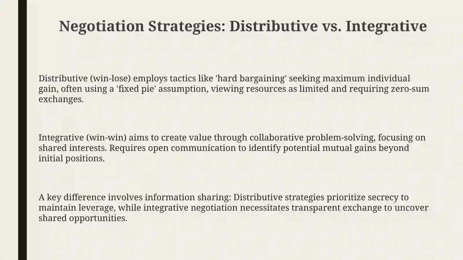 Strategies and tactics in negotiation 3