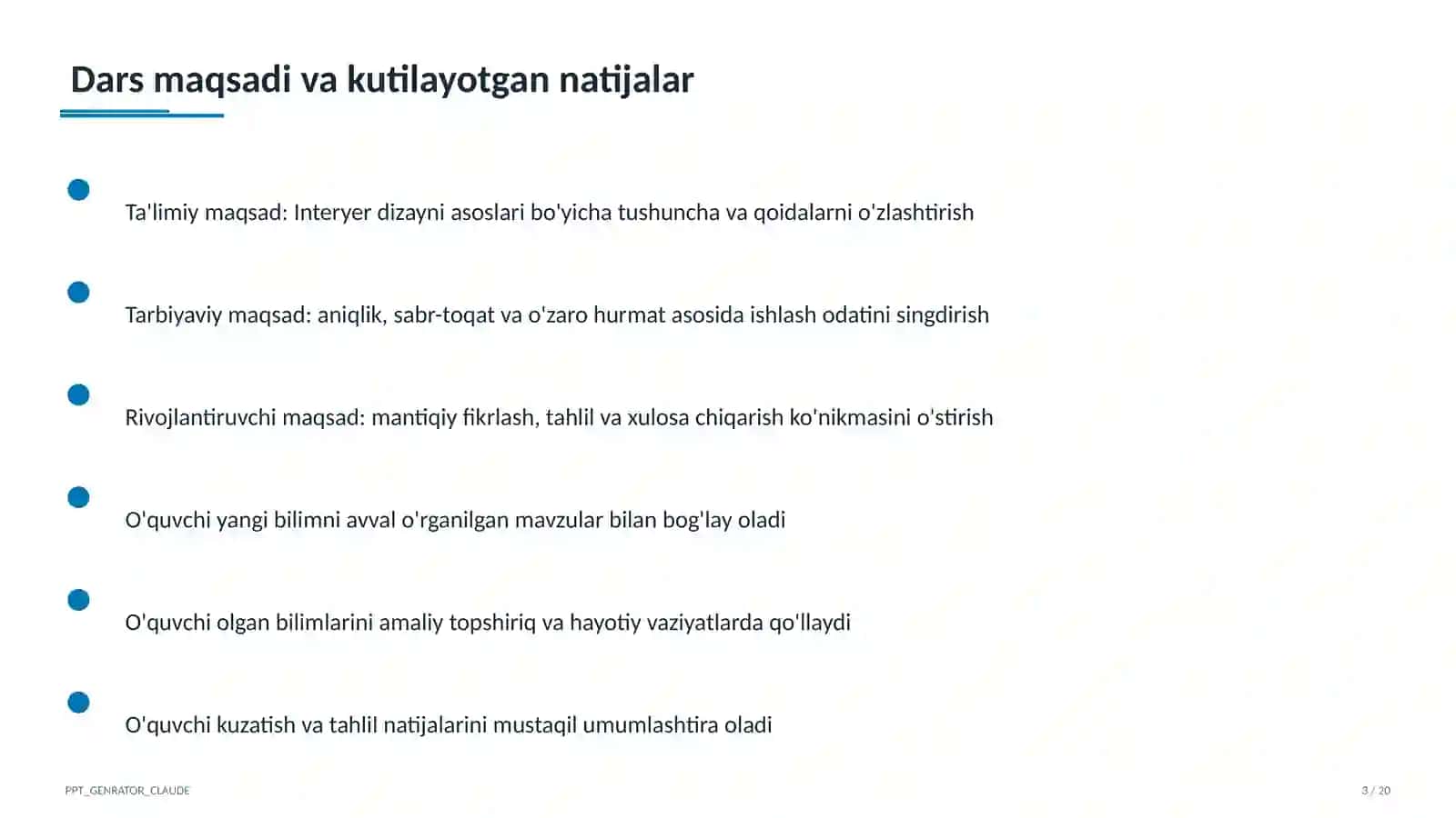 Interyer dizayni asoslari (8-sinf) 3