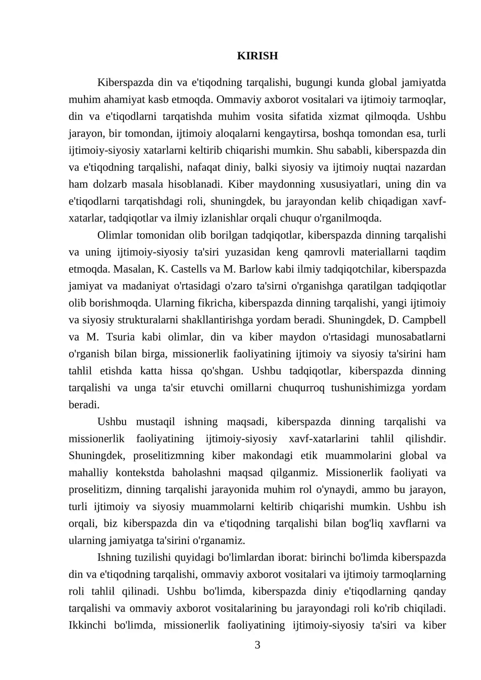 RELIGION IN CYBER SPACE. SOCIO-POLITICAL DANGER OF MISSIONARY AND PROSELYTISM 3