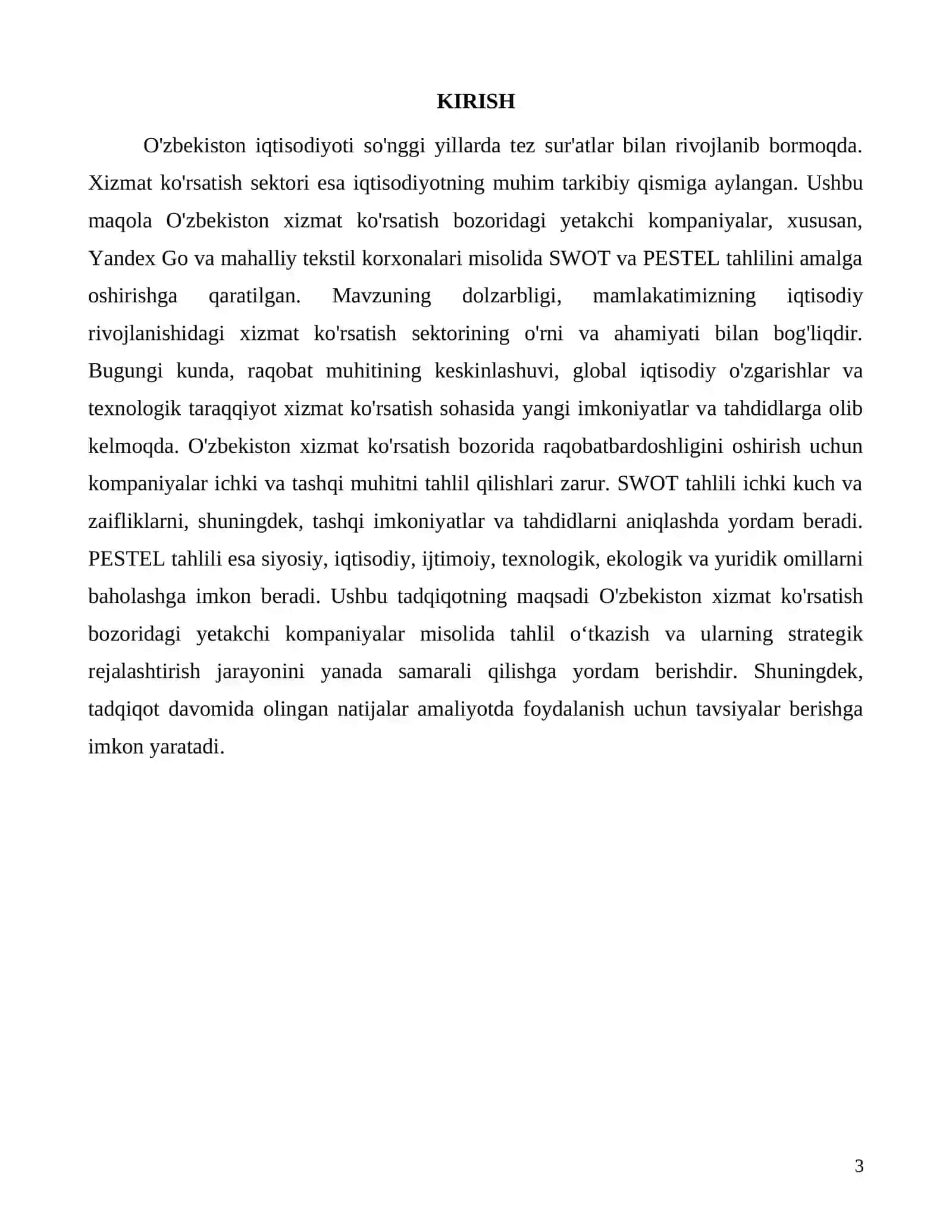 SWOT va PESTEL tahlili 3