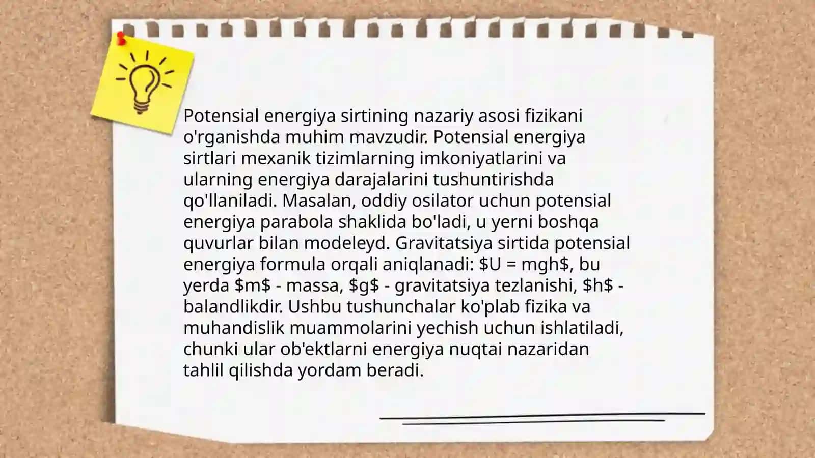 Potentsial energiya sirtining nazariy asoslari 3
