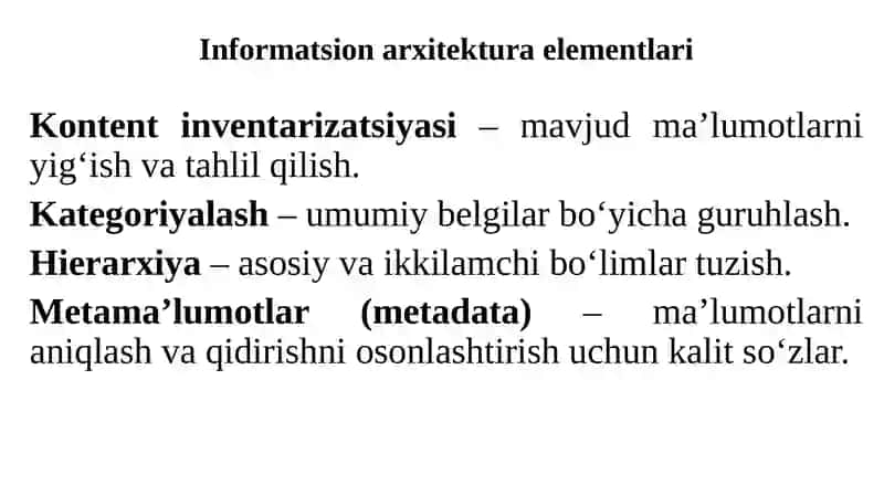 Informatsion arxitekturava navigatsiya 3