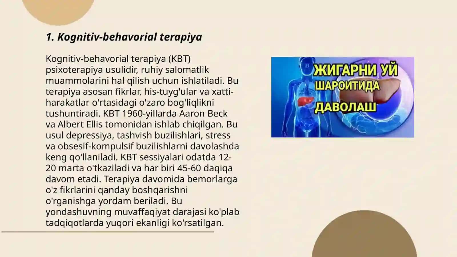 Davolash jarayoni qo'llanadigan psixoterapiv usullari 3