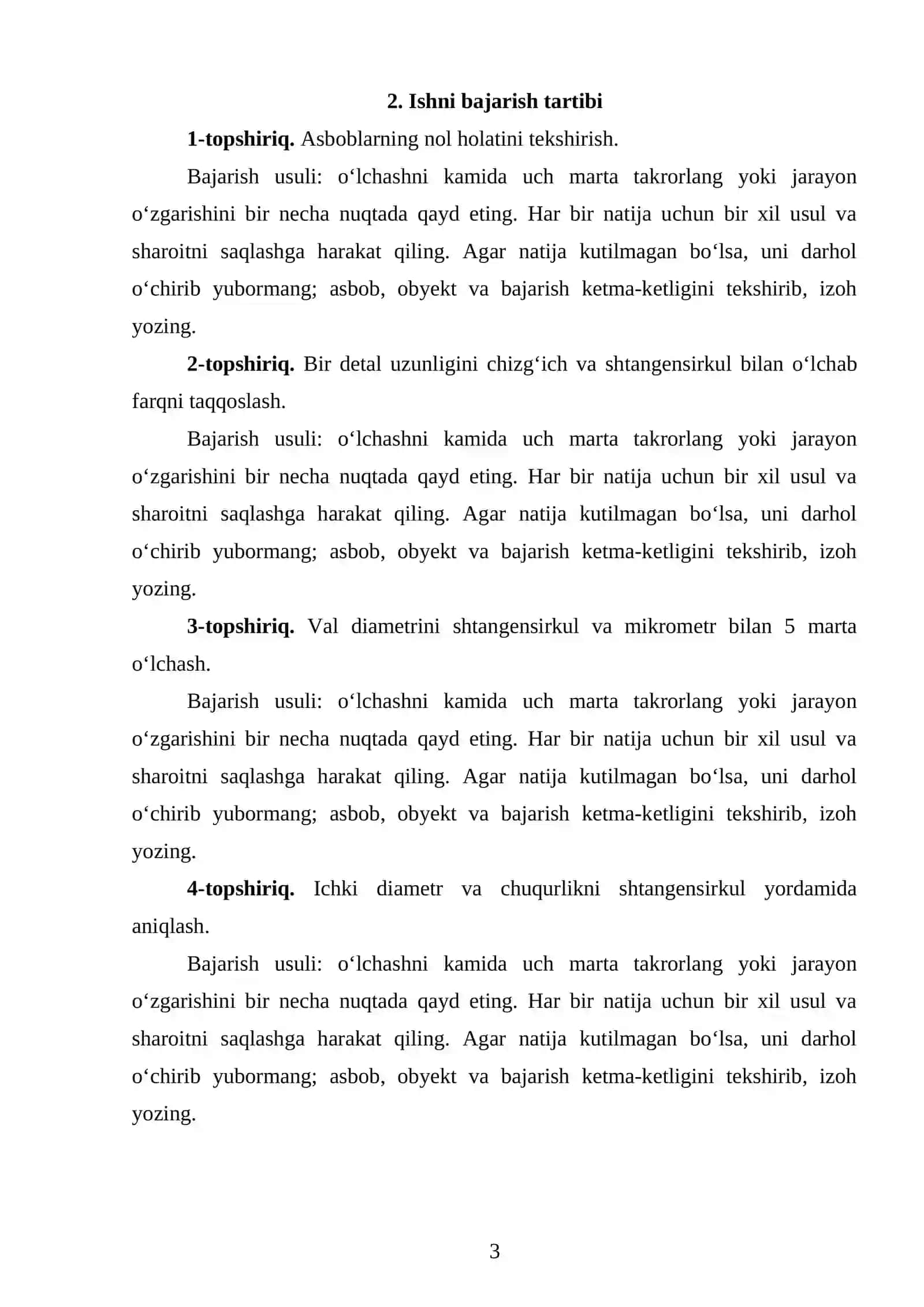 Chiziqli o‘lchash vositalari bilan o‘lchash 3