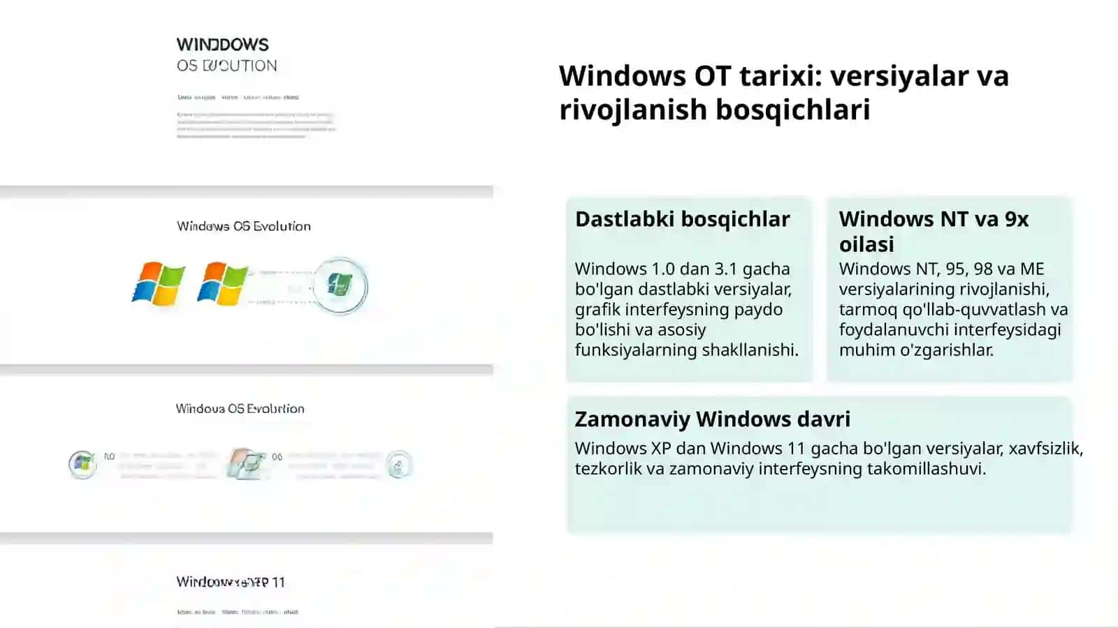 Operatsion tizimlar: Windows asoslari 3