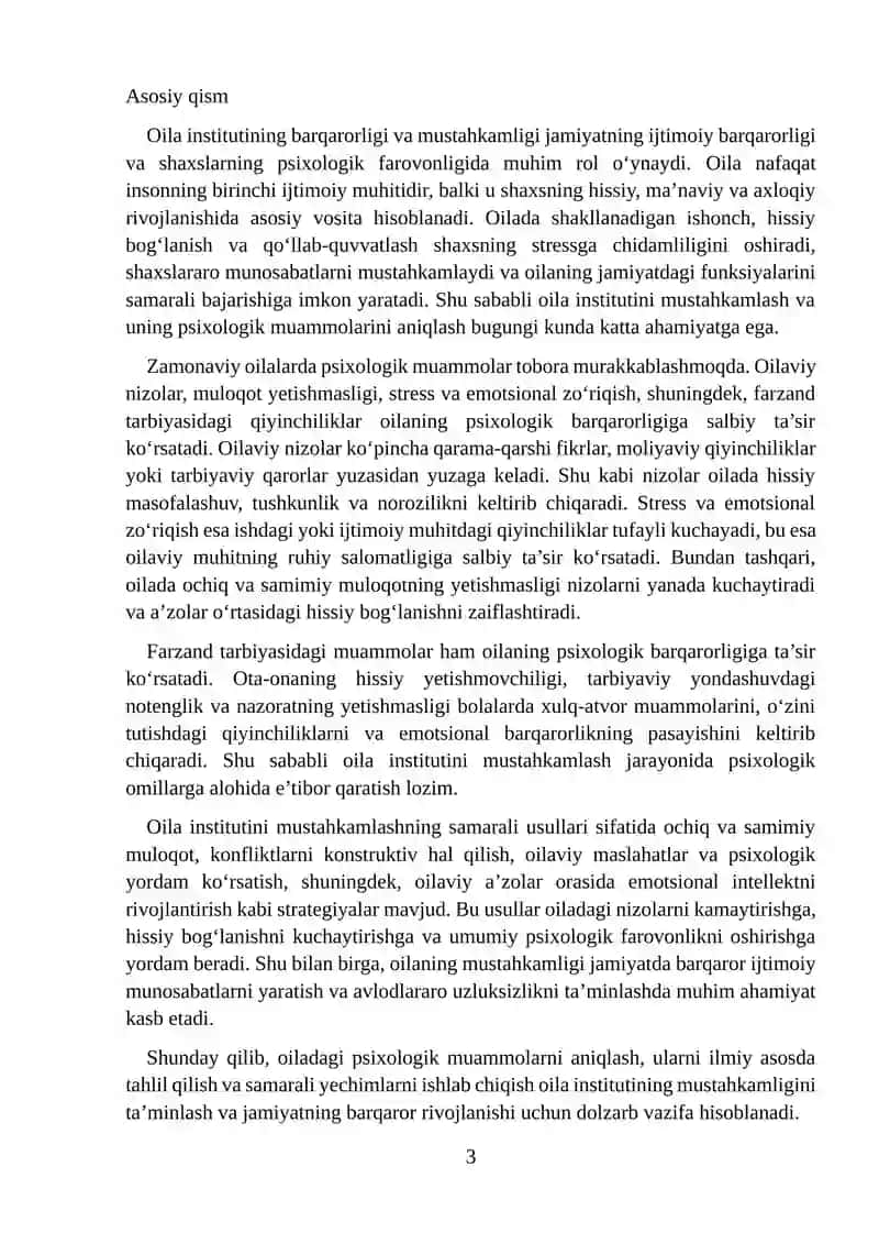 Oila institutini mustahkamlashning psixologik muammolari 3