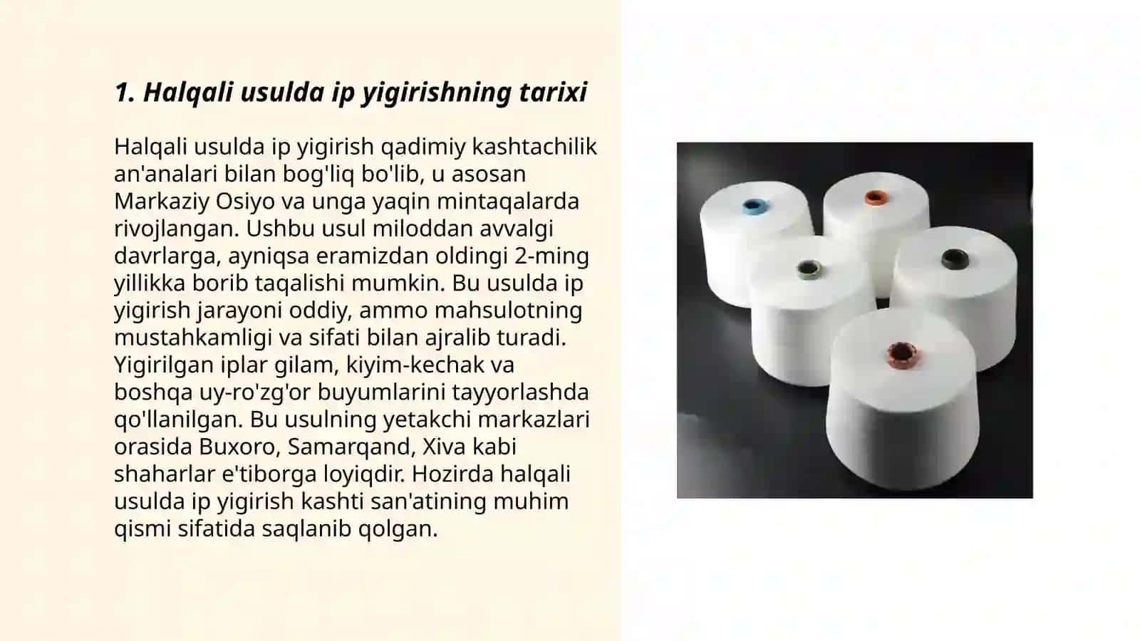 Halqali usulda ip yigirish 3