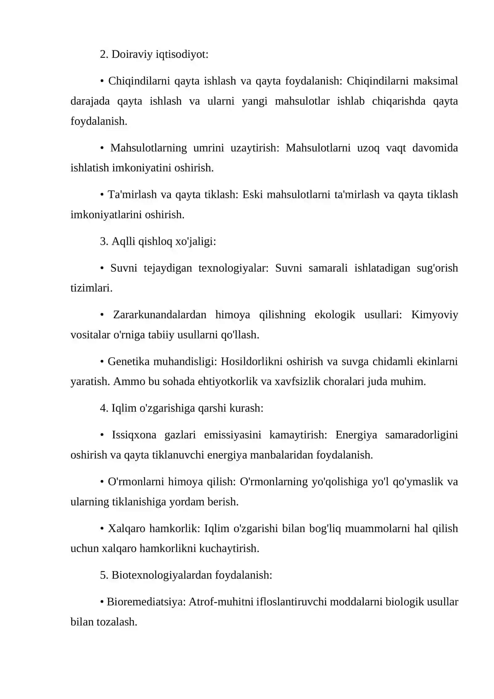 Yashil iqtisodiyot: Atrof muhitni asrashning yangi yoʻli 3