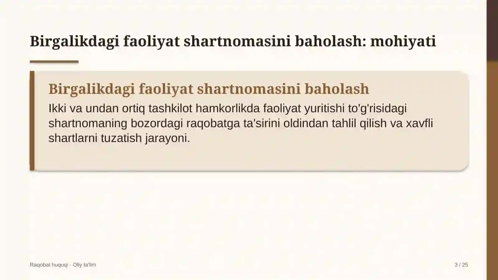 Yoqilg'i quyish shoxobchalarida birgalikdagi faoliyat shartnomalarini raqobat nuqtai nazaridan baholash 3