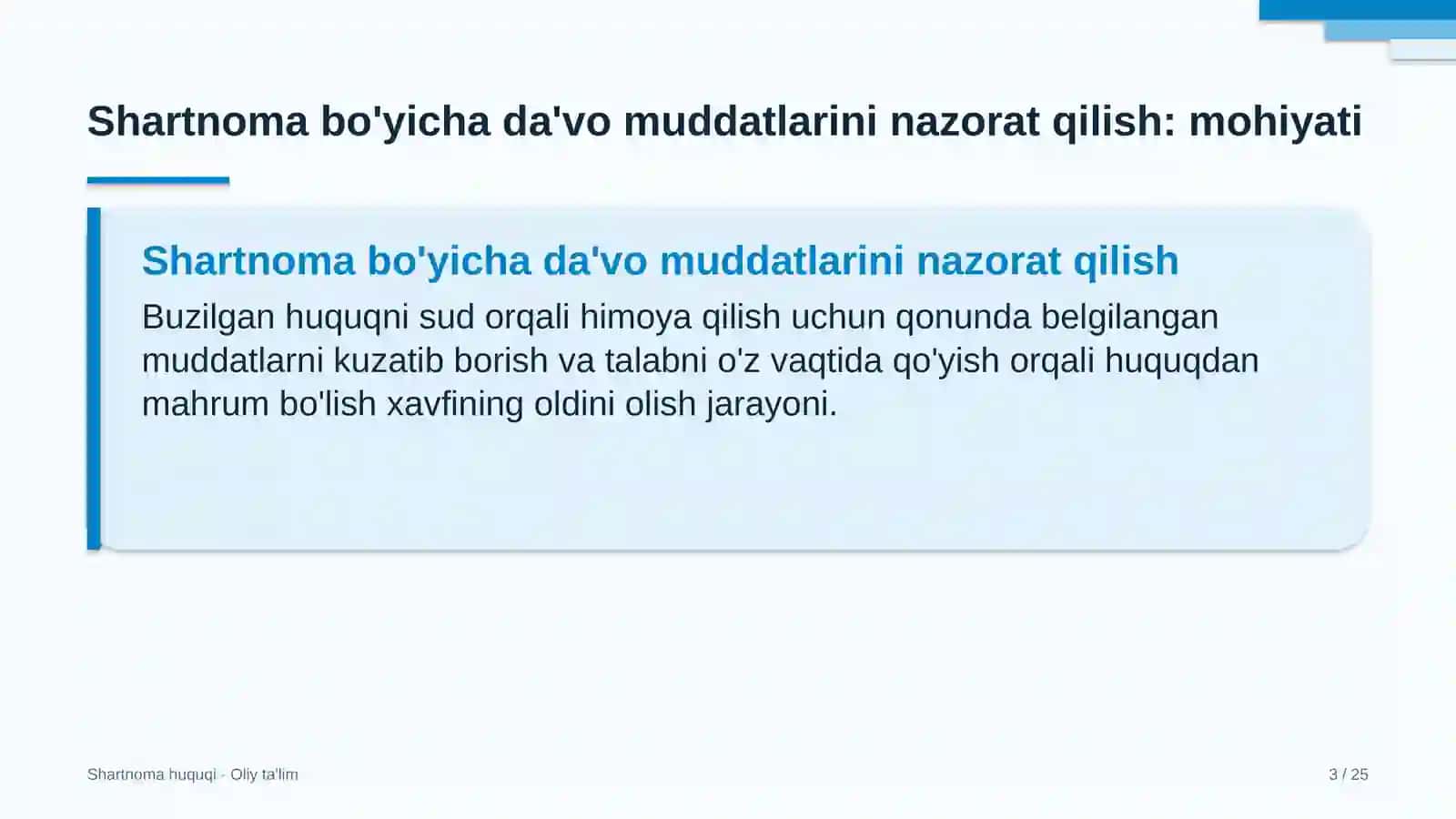 Ko'p qavatli uylar qurilishida shartnoma bo'yicha da'vo muddatlarini nazorat qilish 3