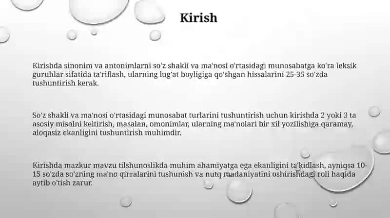 Sòzlarni shakl va maʼno munosabatiga koʻra turlari 3