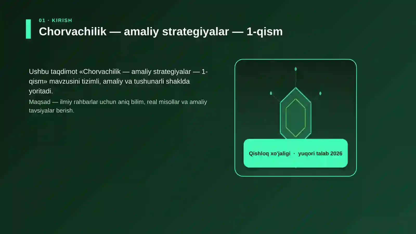 Chorvachilik — amaliy strategiyalar — 1-qism 3