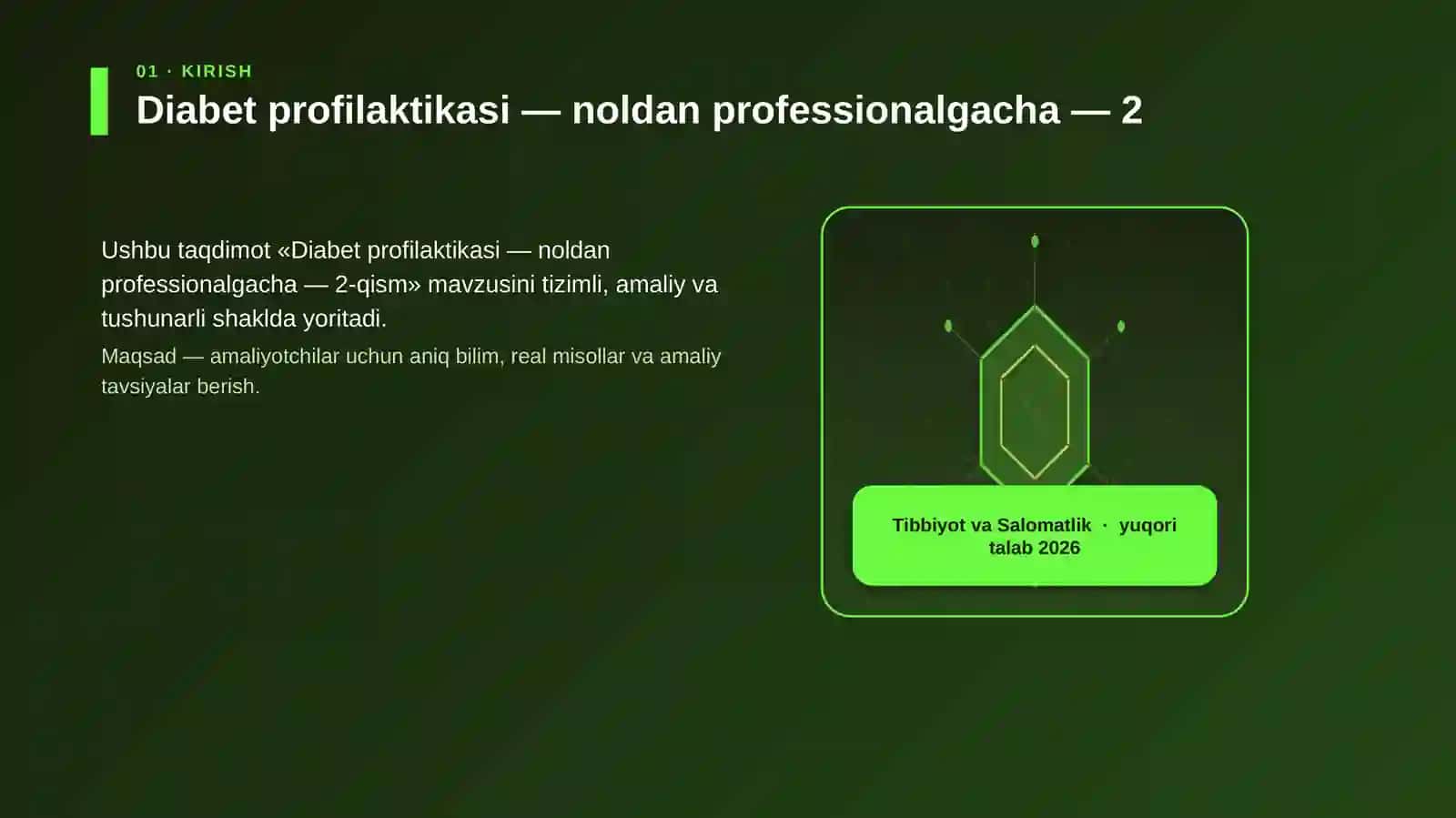 Diabet profilaktikasi — noldan professionalgacha — 2-qism 3