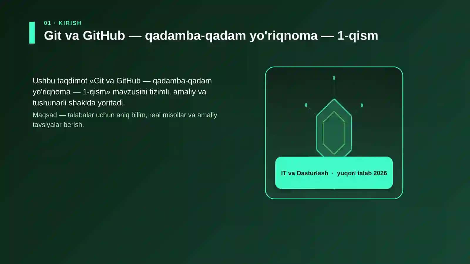 Git va GitHub — qadamba-qadam yo'riqnoma — 1-qism 3