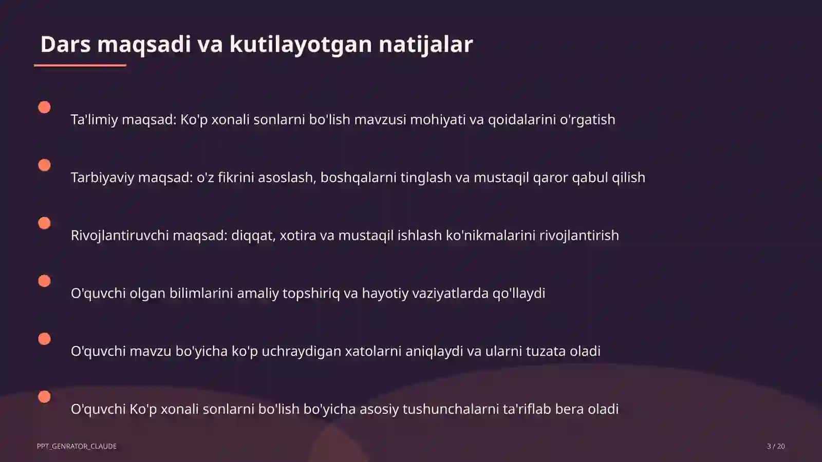Ko'p xonali sonlarni bo'lish (4-sinf) 3