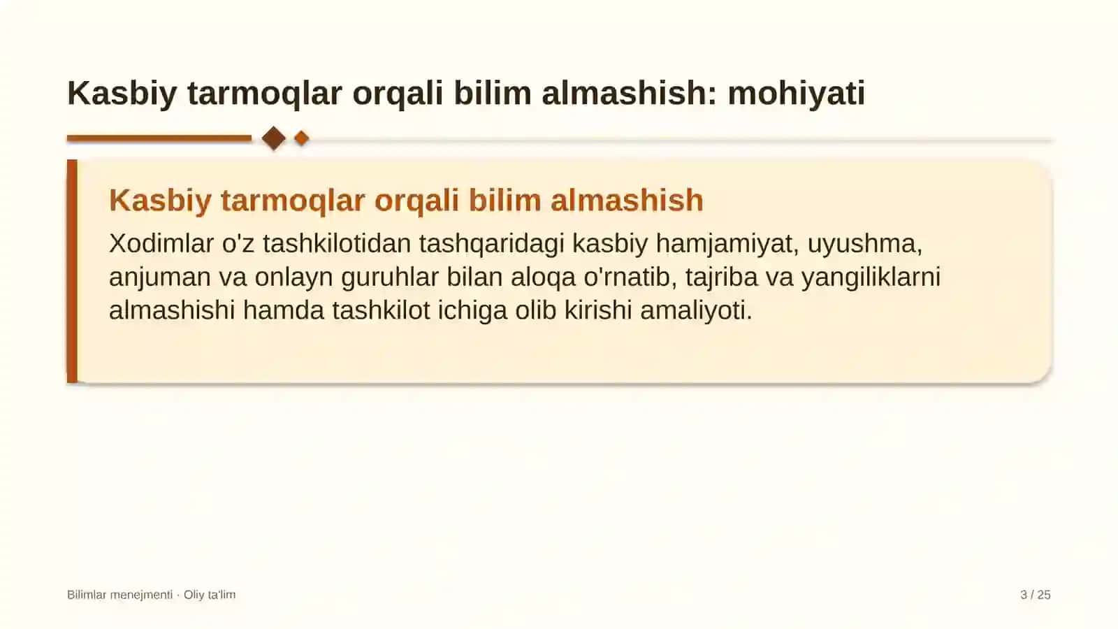 Kasbiy tarmoqlar orqali bilim almashish: mohiyati 3