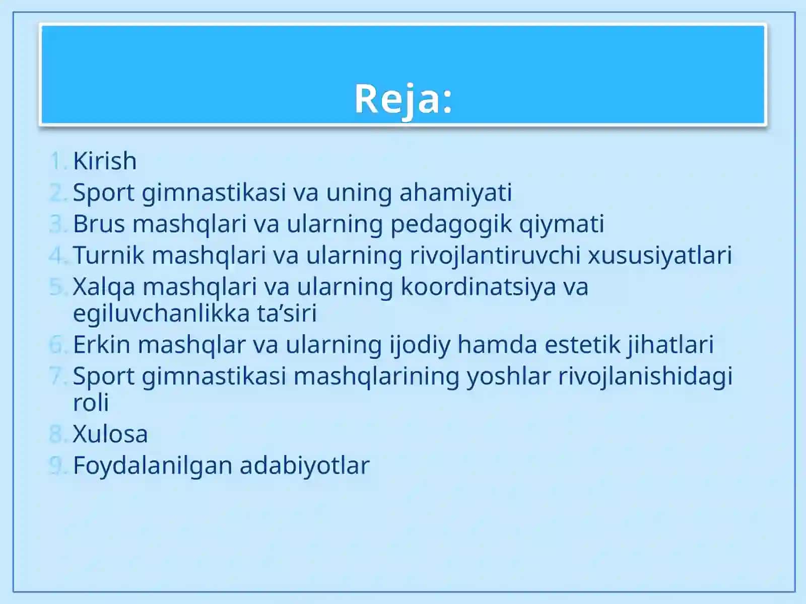 BRUS, TURNIK, XALQA, ERKIN MASHQLAR 3