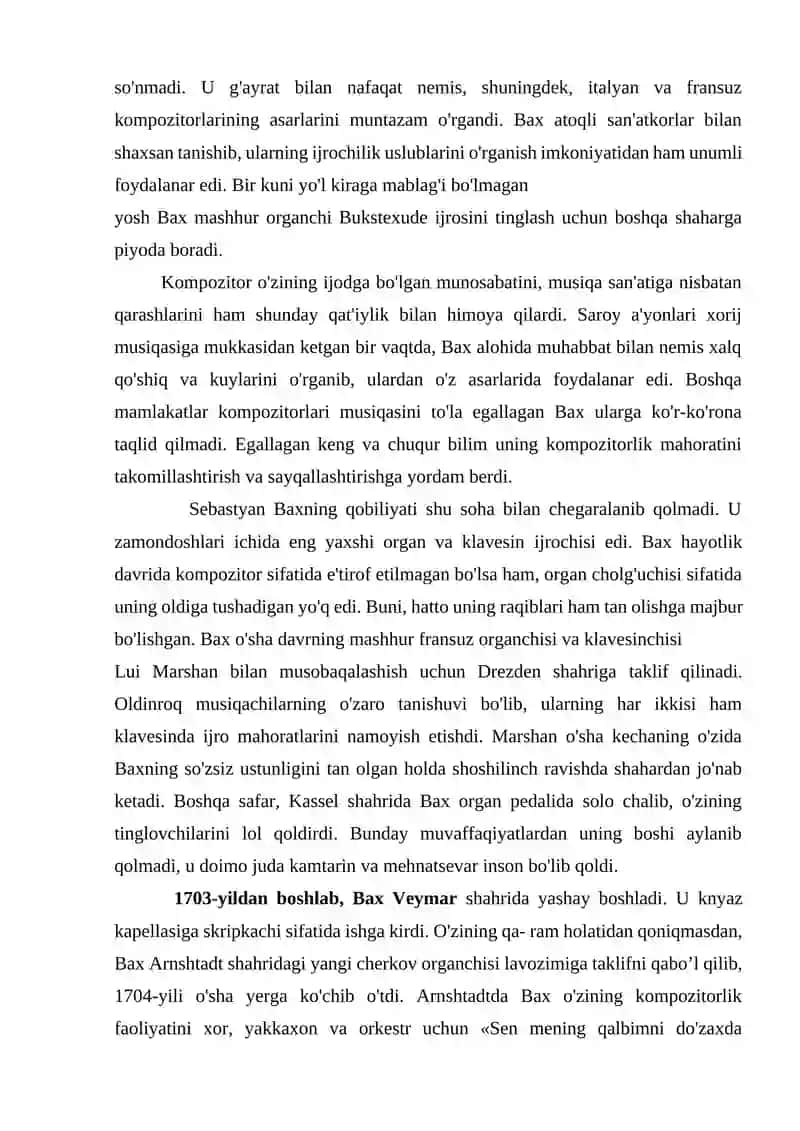 I.S.Bax ijodida Passion va koncherto grosso janrlari. Asarlaridan parchalar ijro etish 3