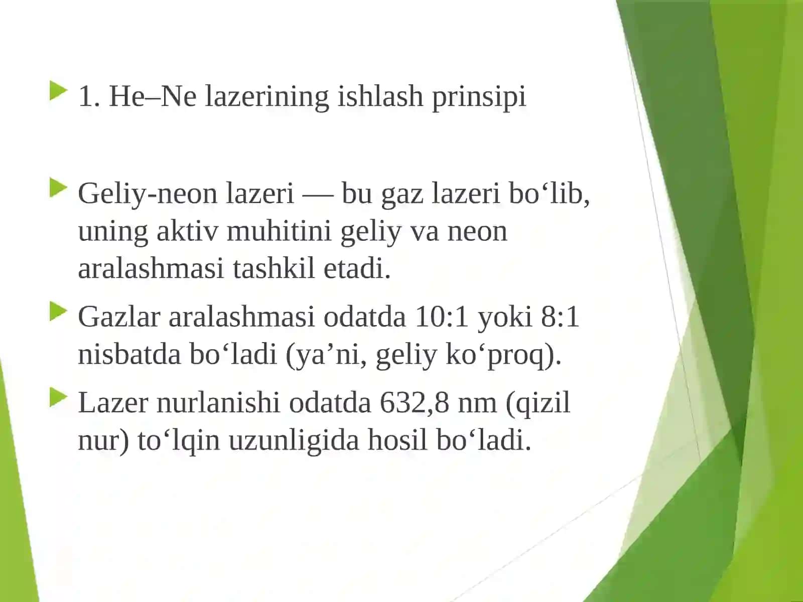 Taqdimot. Geliy-Neon lazerlari 3