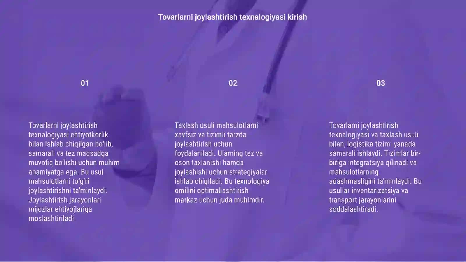Tovarlarni joylashtirish texnalogiyasi va taxlash usuli 3