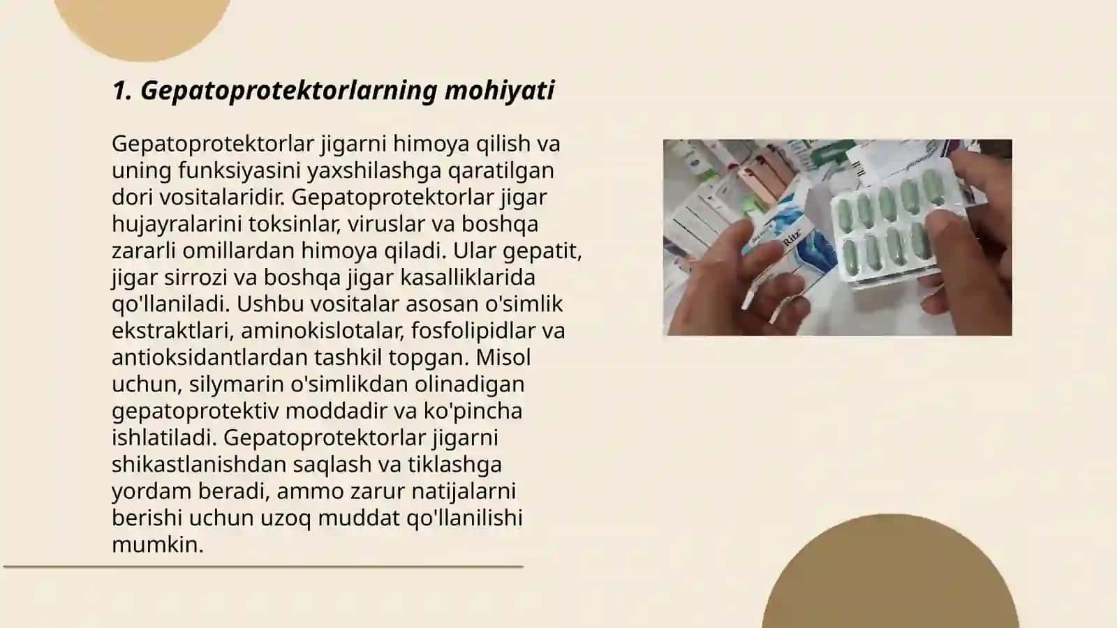 Jigar faoliyatiga ta'sir etuvchi vositalar. Gepatoprotektorlar 3