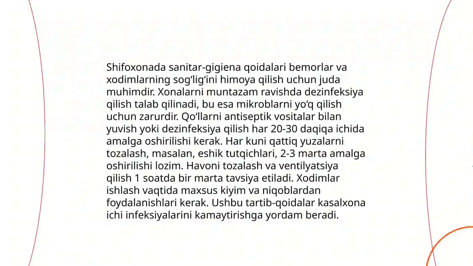Shifoxonani sanitar-gigienik ishlash tartibi 3