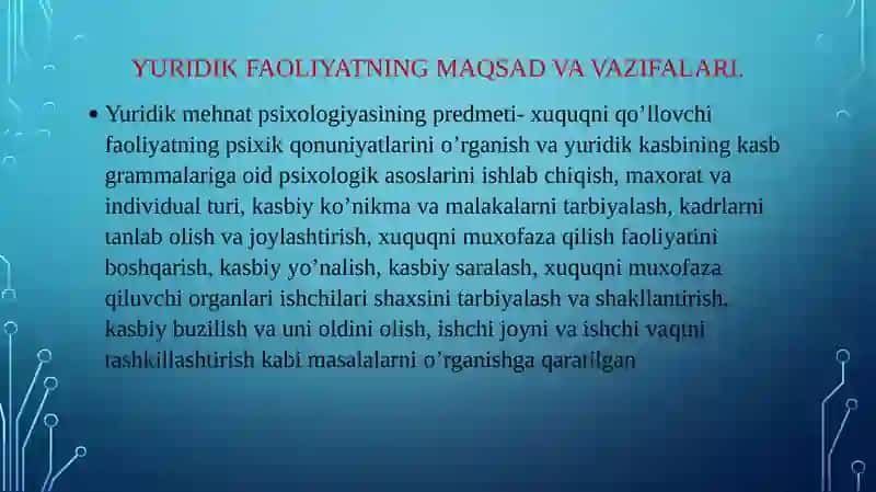Yuridik faoliyatning muloqoti 3