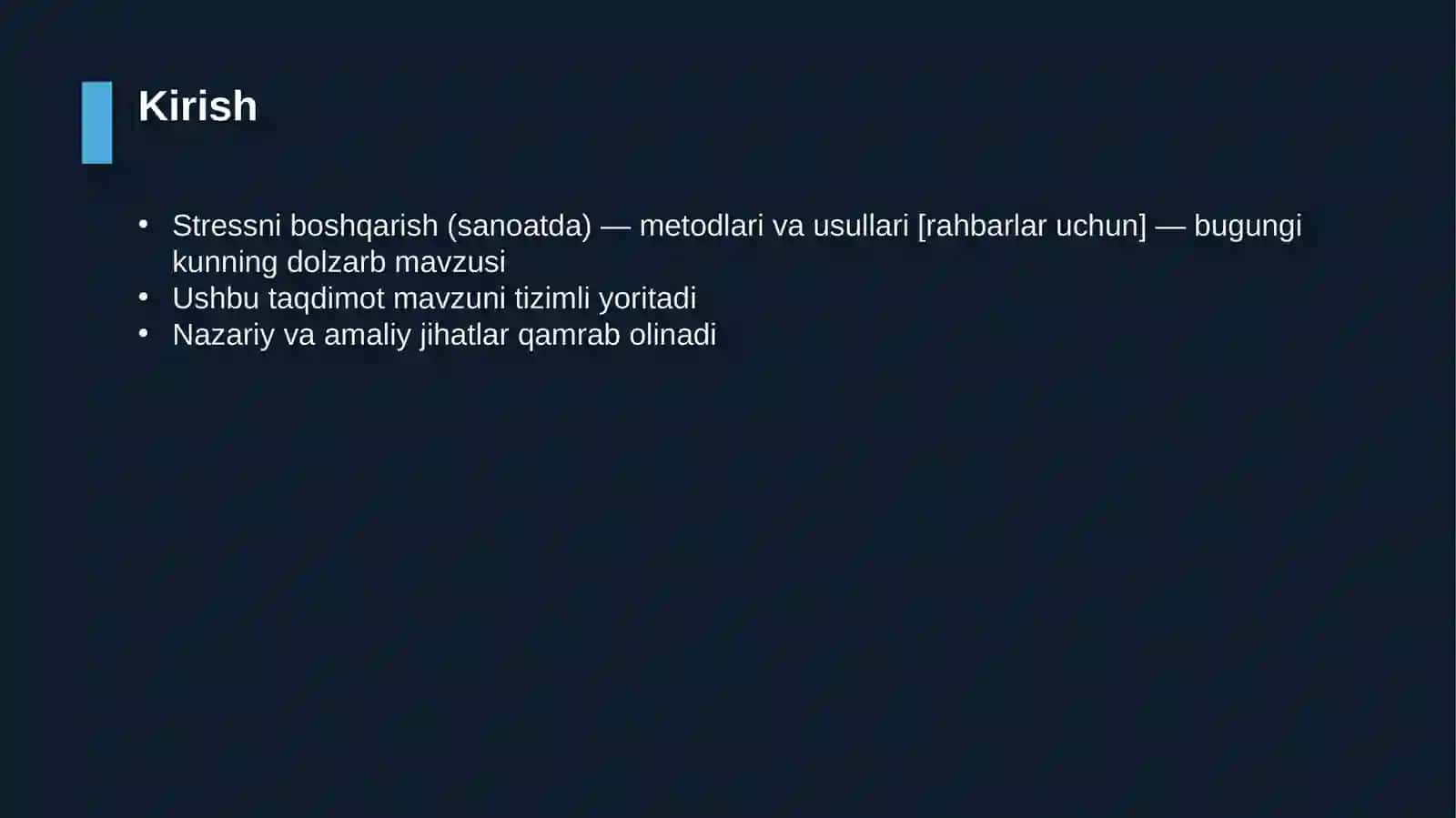 Stressni boshqarish (sanoatda) — metodlari va usullari [rahbarlar uchun] 3