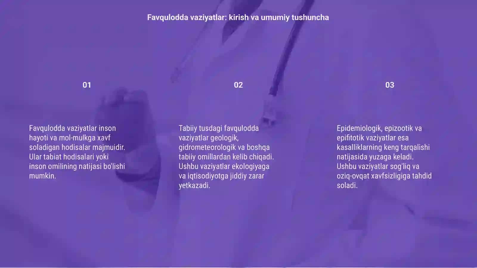 Favqulodda vaziyatlar, ularning tasnifi, va tavsifi 3