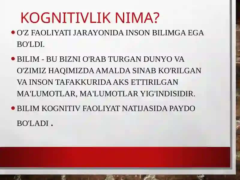 Kognitivlik va Idrok faoliyati 3