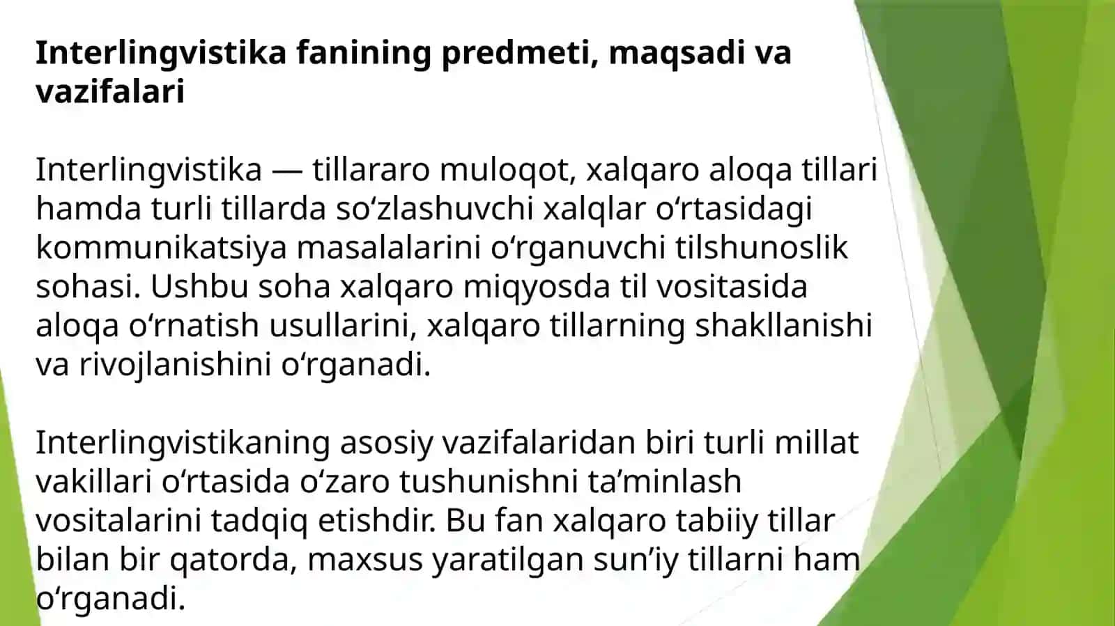Interlingvistika. Xalqaro tabiiy va xalqaro sun’iy tillar 3