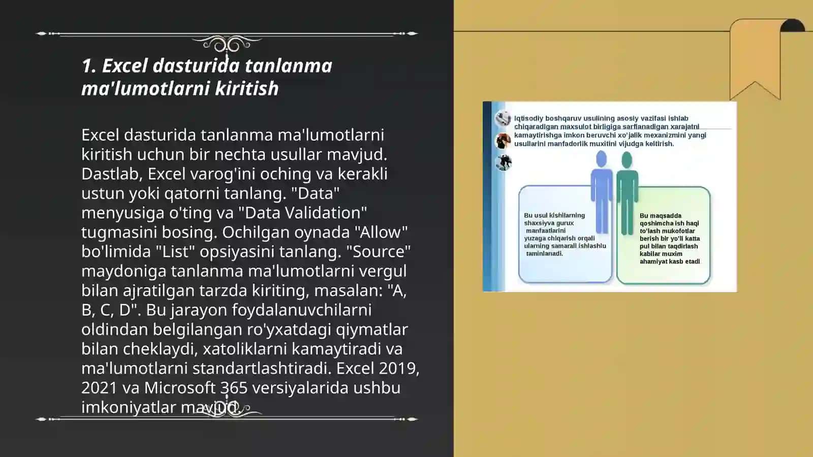 Excel dasaturi yordamida tanlanmani taxlil qilish 3