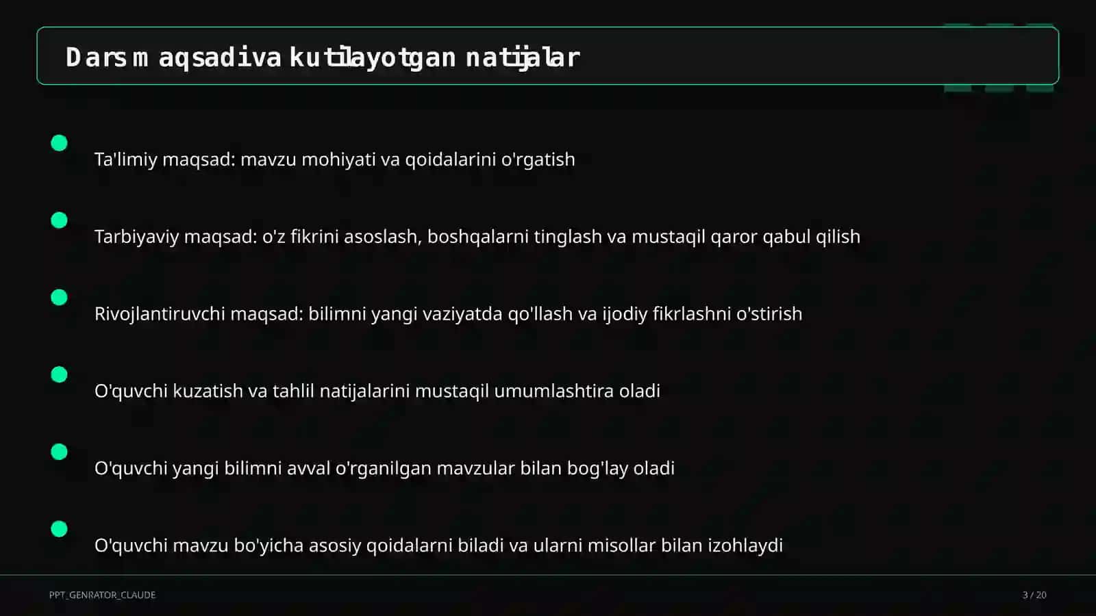 Unli va undosh tovushlarning tasnifi (5-sinf) 3
